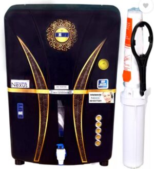 nexus pure drift 4 copper + alkaline 14 l ro + uv + uf + tds water purifier (black)